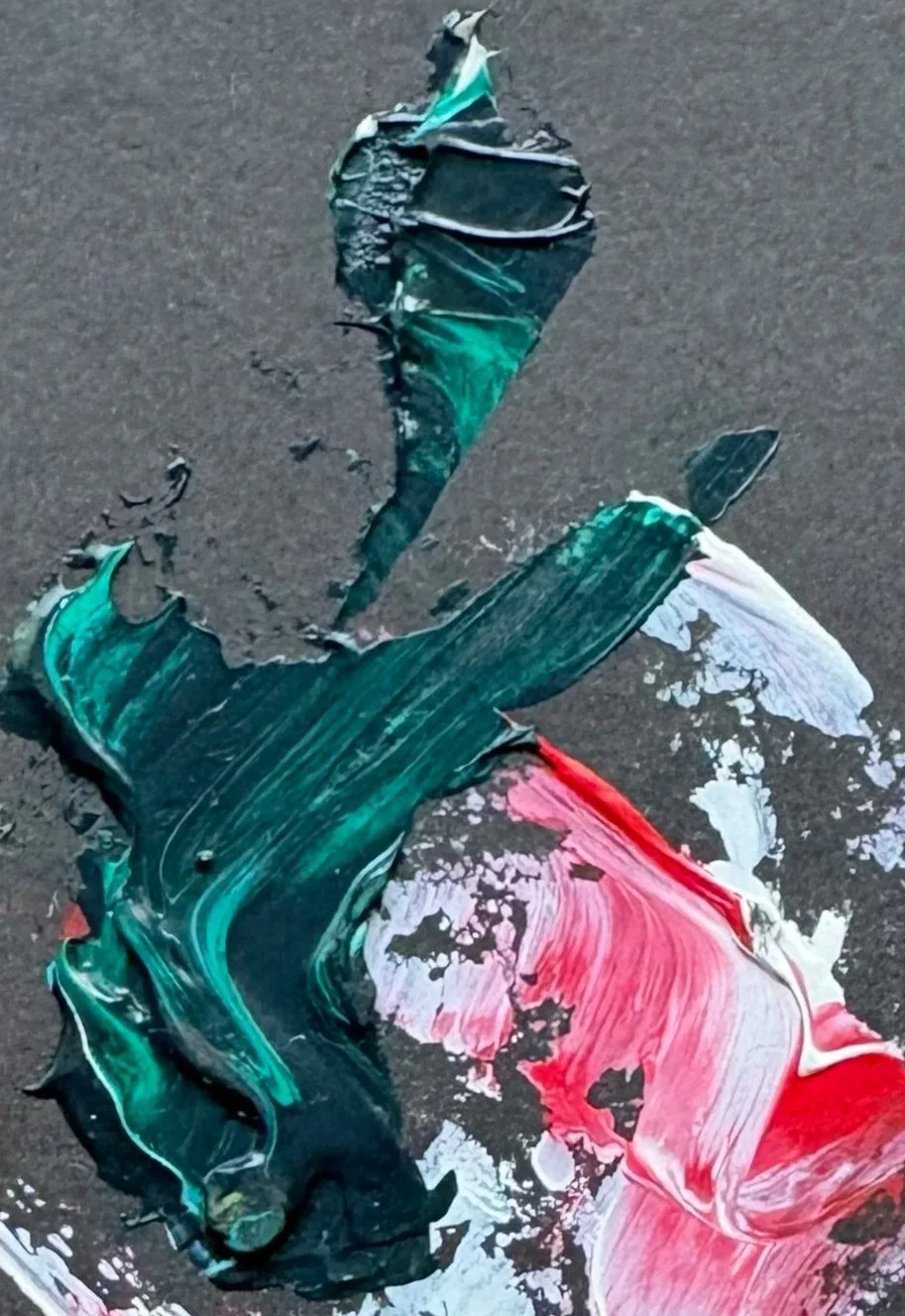 Carte artistique abstraite originale, peinture acrylique sur papier, oeuvre signée Isabelle Mattei