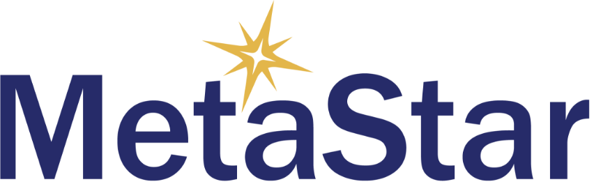 MetaStar logo with a gold star above the letter 'a' in MetaStar.