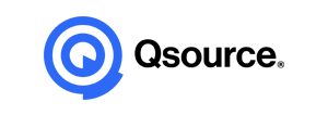Qsource logo with a blue target icon.