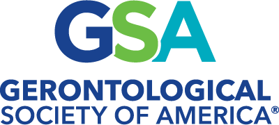 GSA - Gerontological Society of America logo with blue, green, and black text