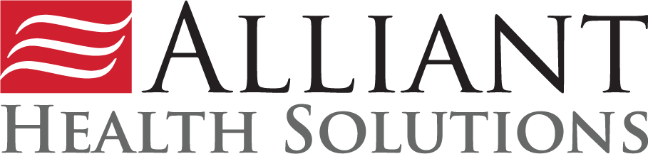 Logo of Alliant Health Solutions with three red wavy lines and black text.