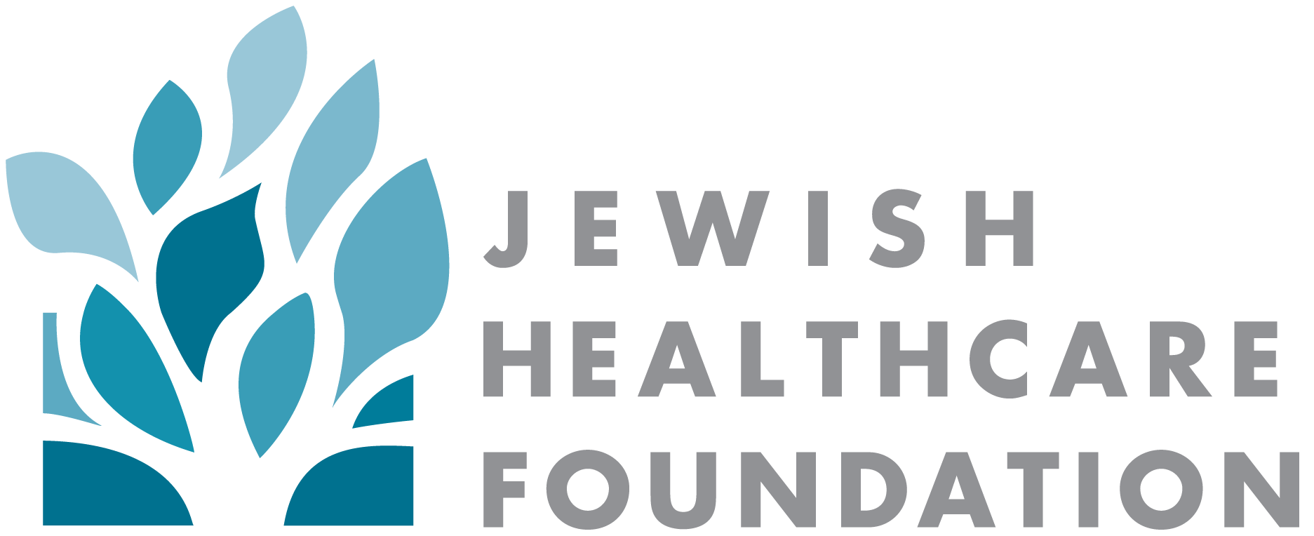 Logo of the Jewish Healthcare Foundation featuring a stylized tree with blue leaves and the organization's name in gray text.