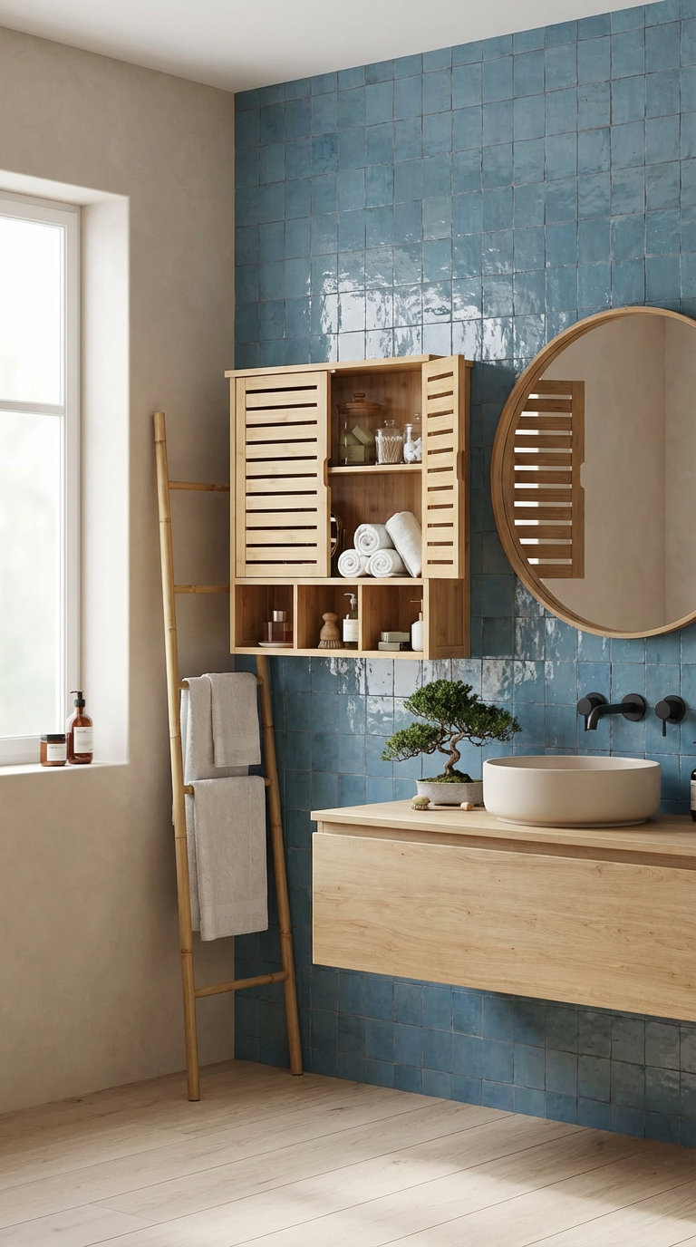 Armoire murale en bambou