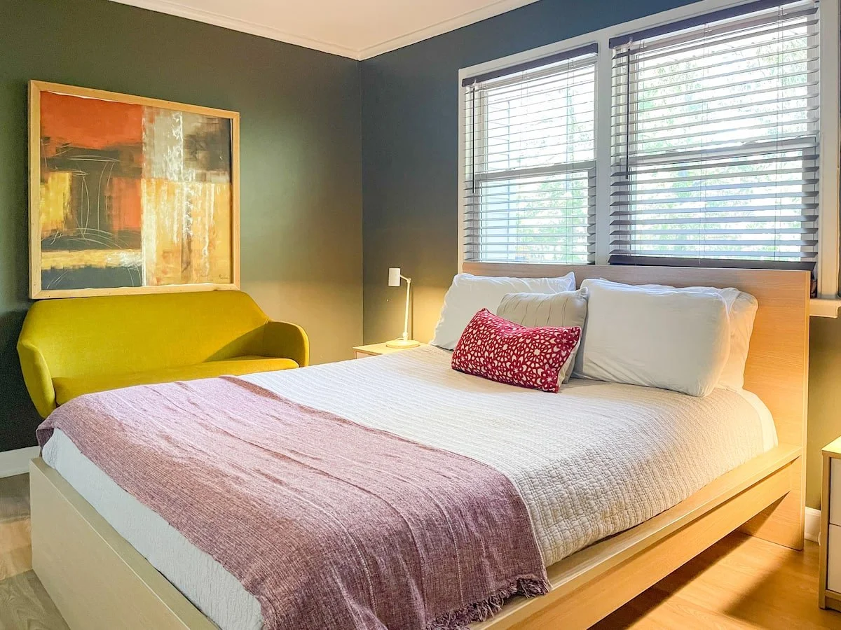 Stylish Modern Apartment in Cameron Village Bedroom Queen.jpeg