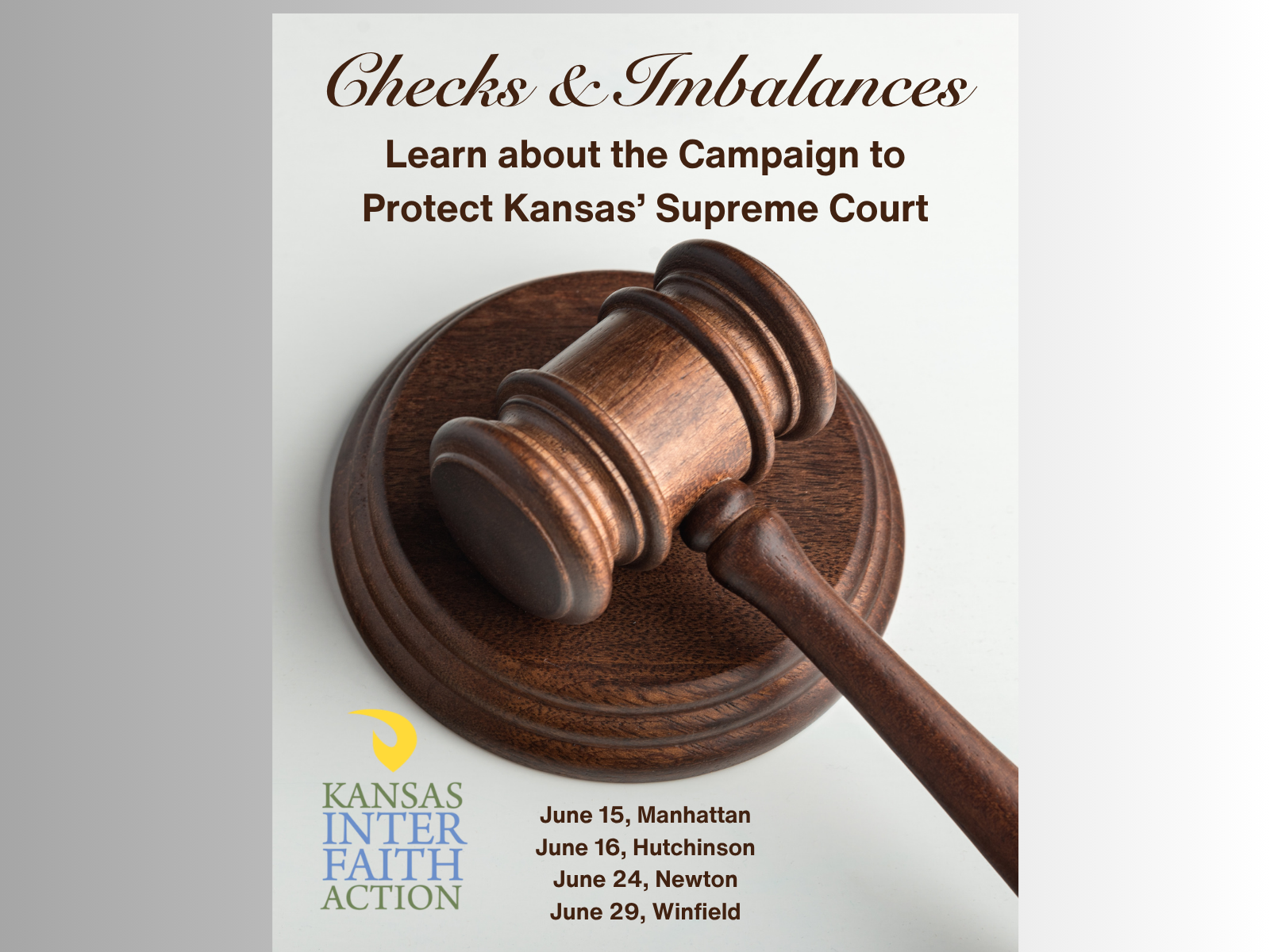 Checks &amp; Imbalances Tour: Learn about the Campaign to Protect Kansas’ Supreme Court