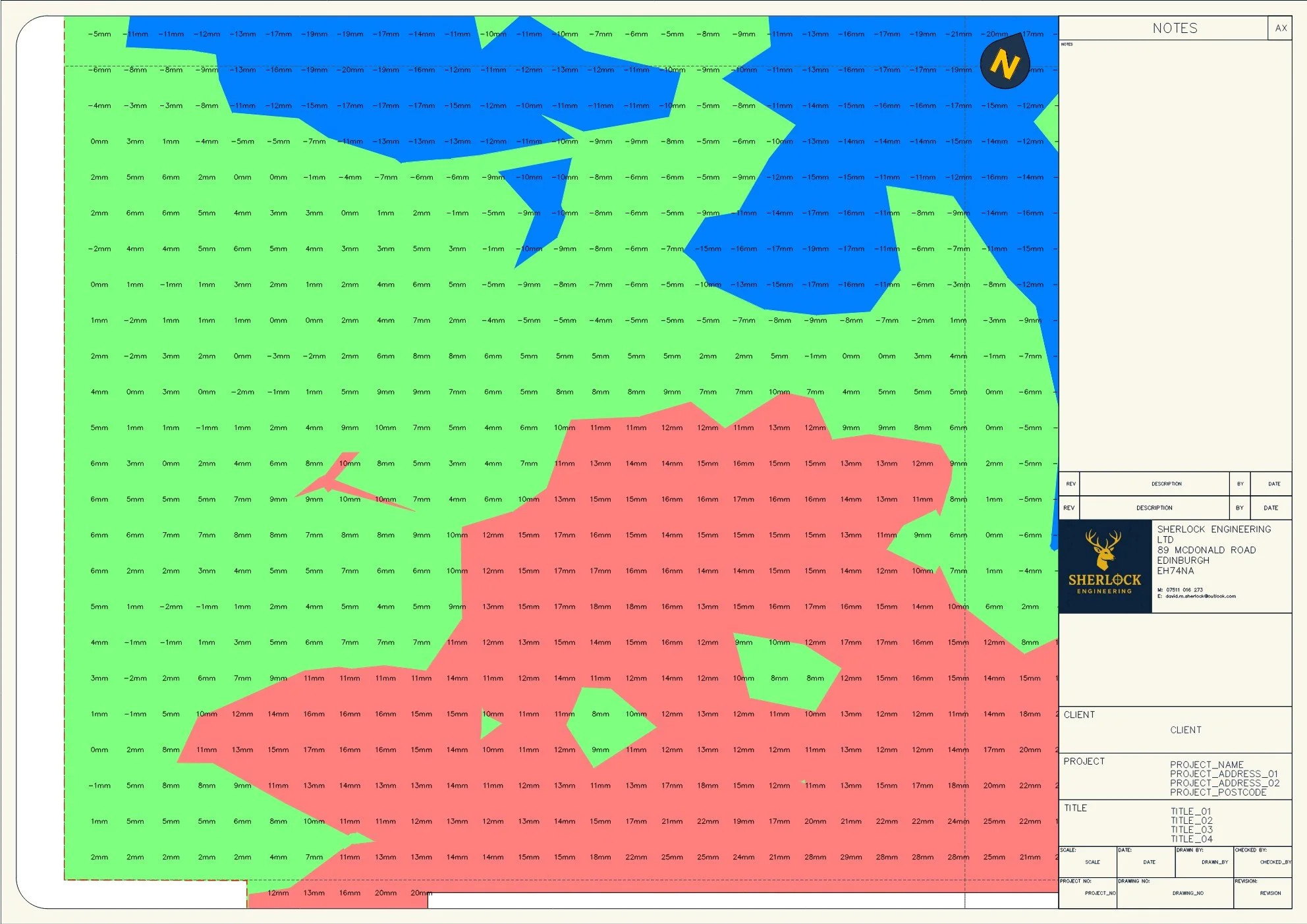 Structural Slab Level As-Built Survey.
Millimetre-accurate level checks against design datum, identifying deviations across the slab to ensure compliance before next construction stage.