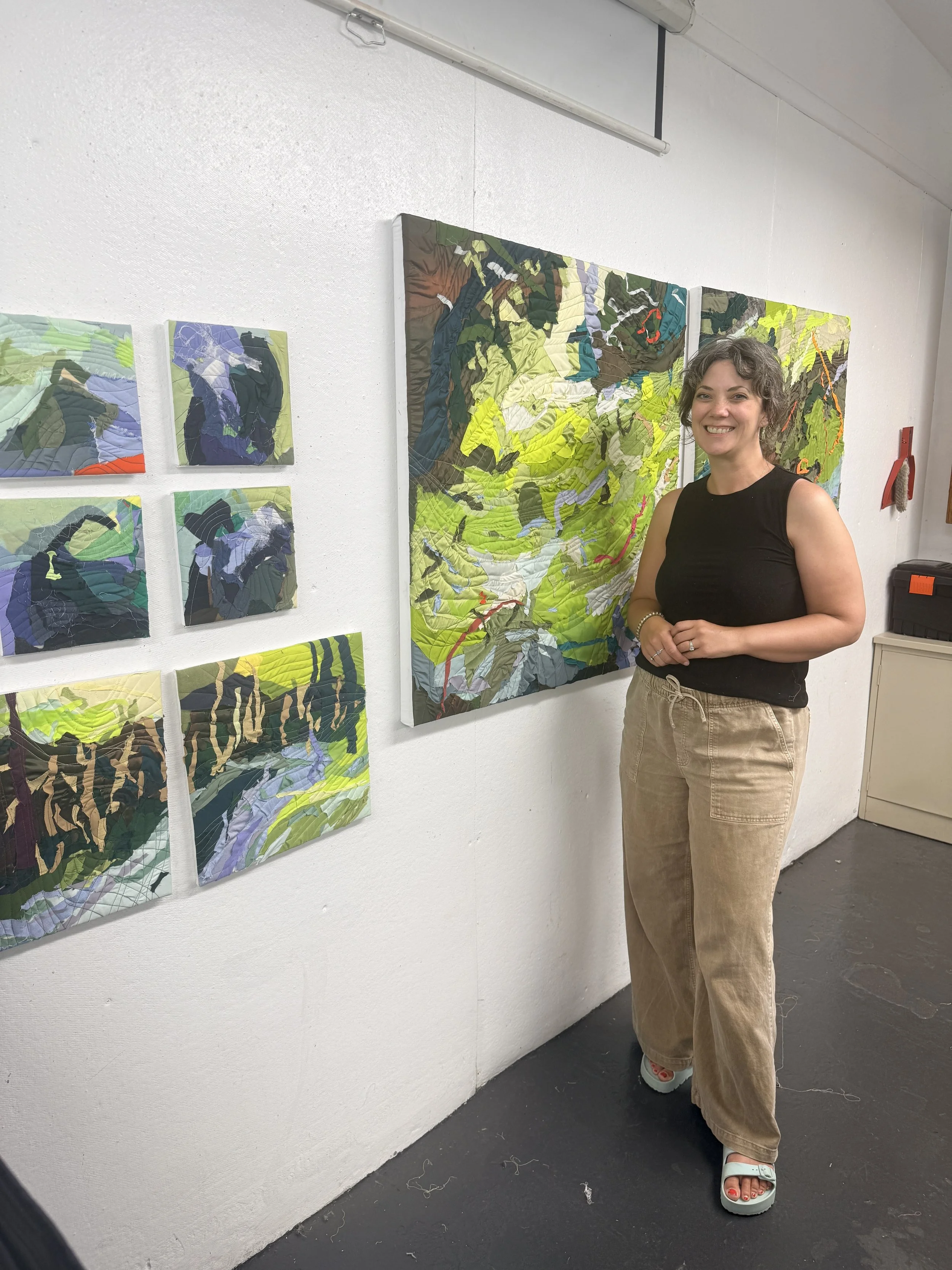 Amanda Milz artist, multimedia, textiles + clothing, open by appointment, classes + workshops,
woman owned, UArts connection 