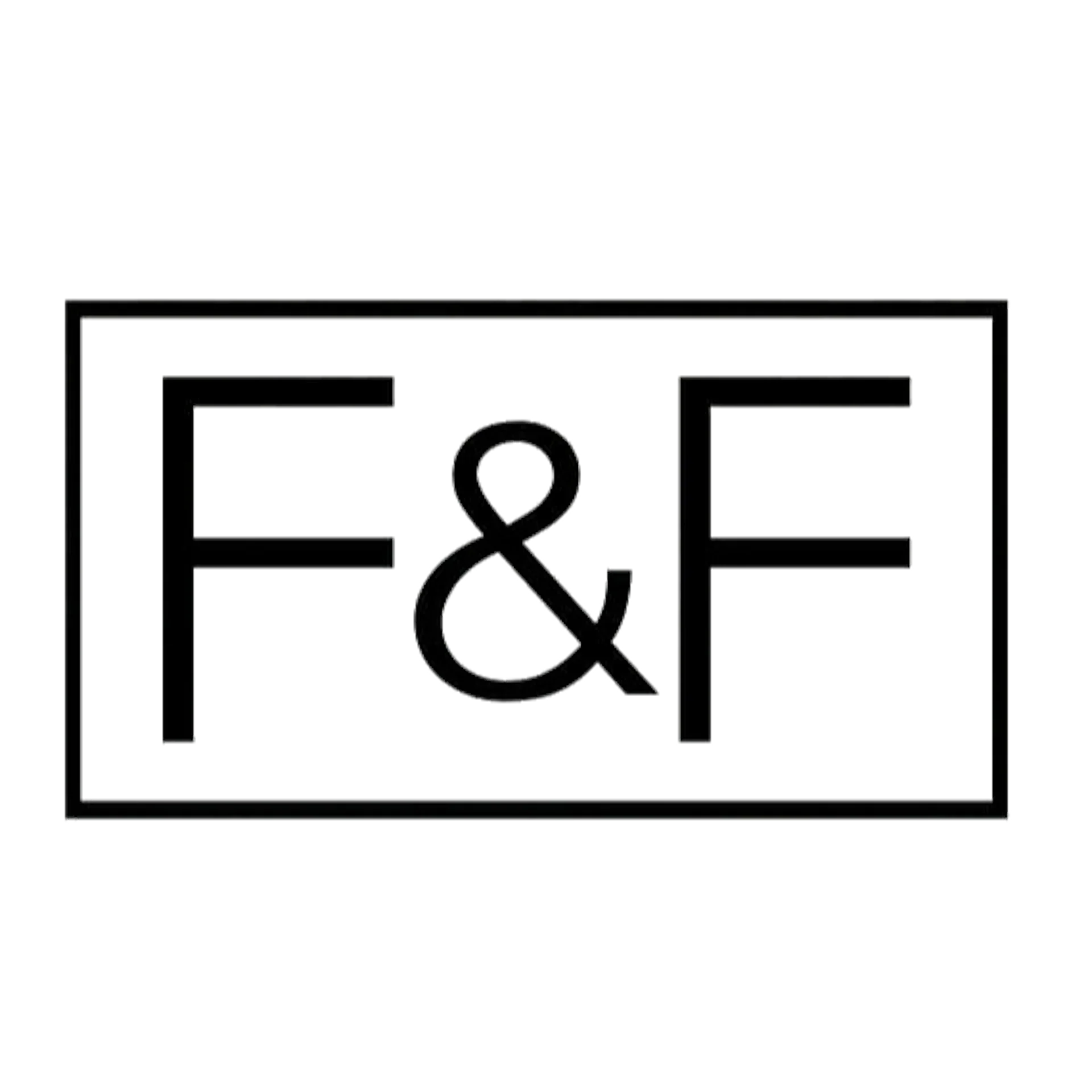 Blueprint-style technical drawing of the letters F and E with dimensions.