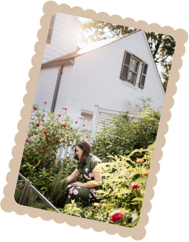 Lexi gardening at home in Westchester