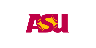 ASU logo with a stylized sun behind the text