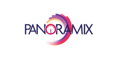 Panoramix logo with a colorful circular design and a play button symbol