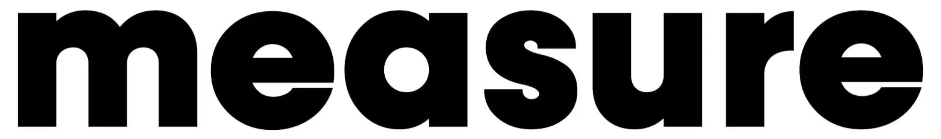 The word 'measure' written in large, bold, black letters on a white background.