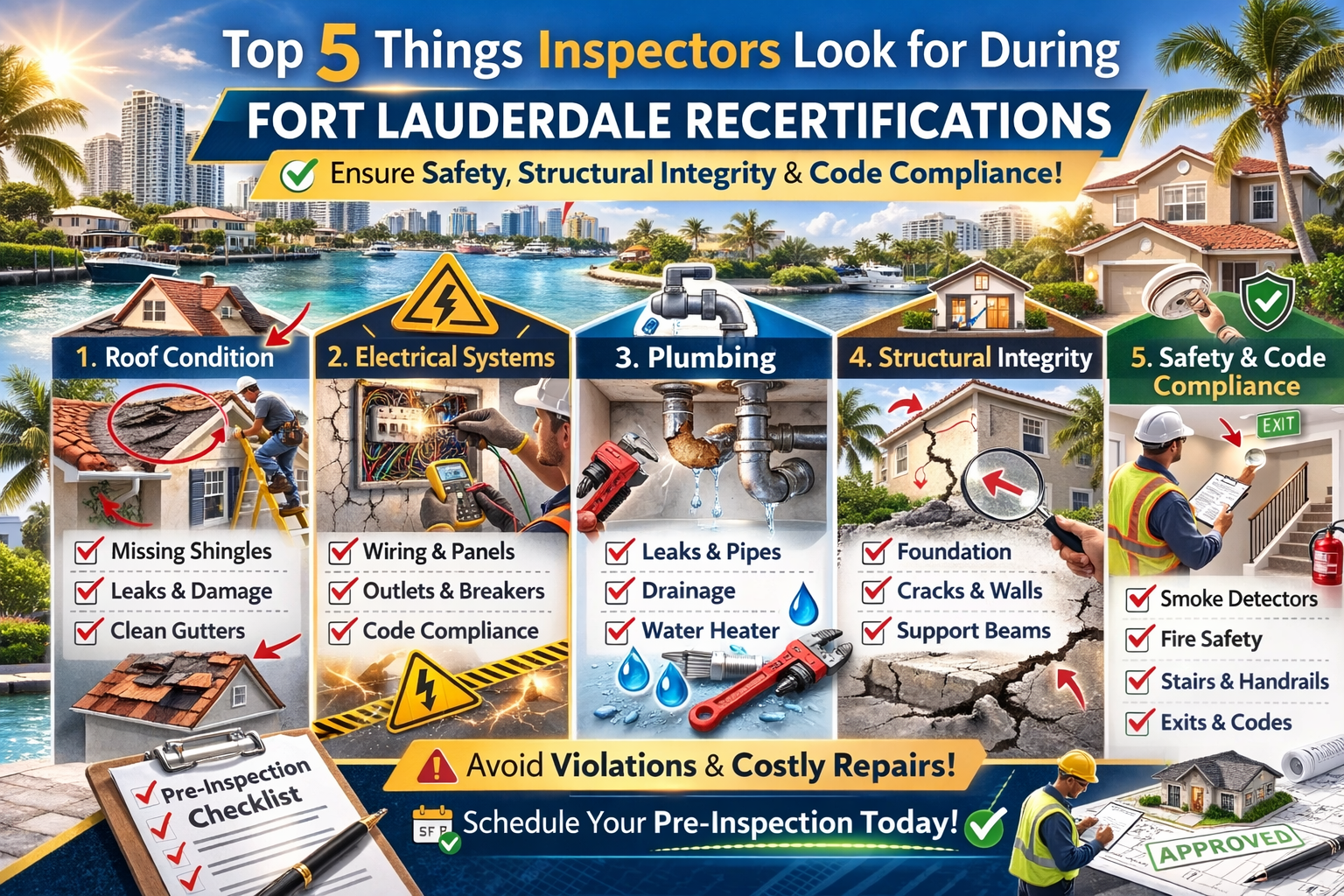 Top 5 Things Inspectors Look for During Fort Lauderdale Recertifications