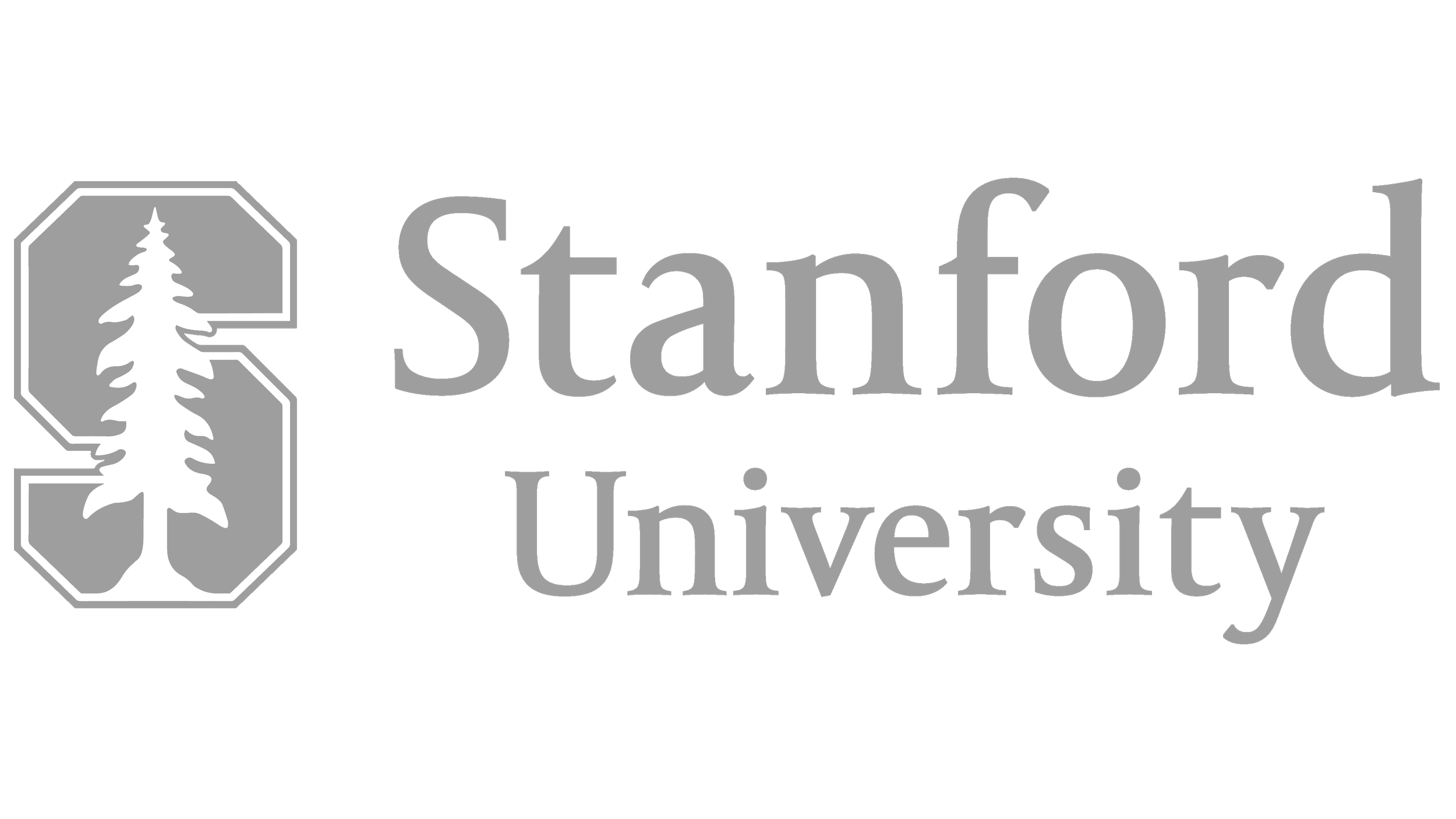 Stanford University logo with a stylized tree inside a large letter S.