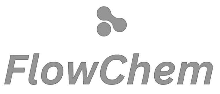 FlowChem logo with stylized molecular structure above the text
