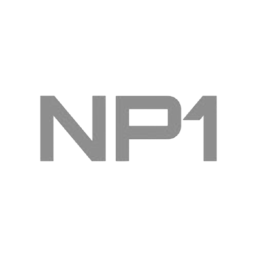 Gray text reading "NP1" on a white background.