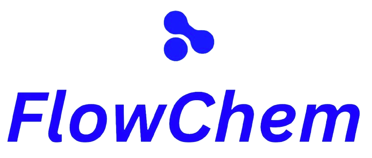 FlowChem logo with a stylized molecule above the text
