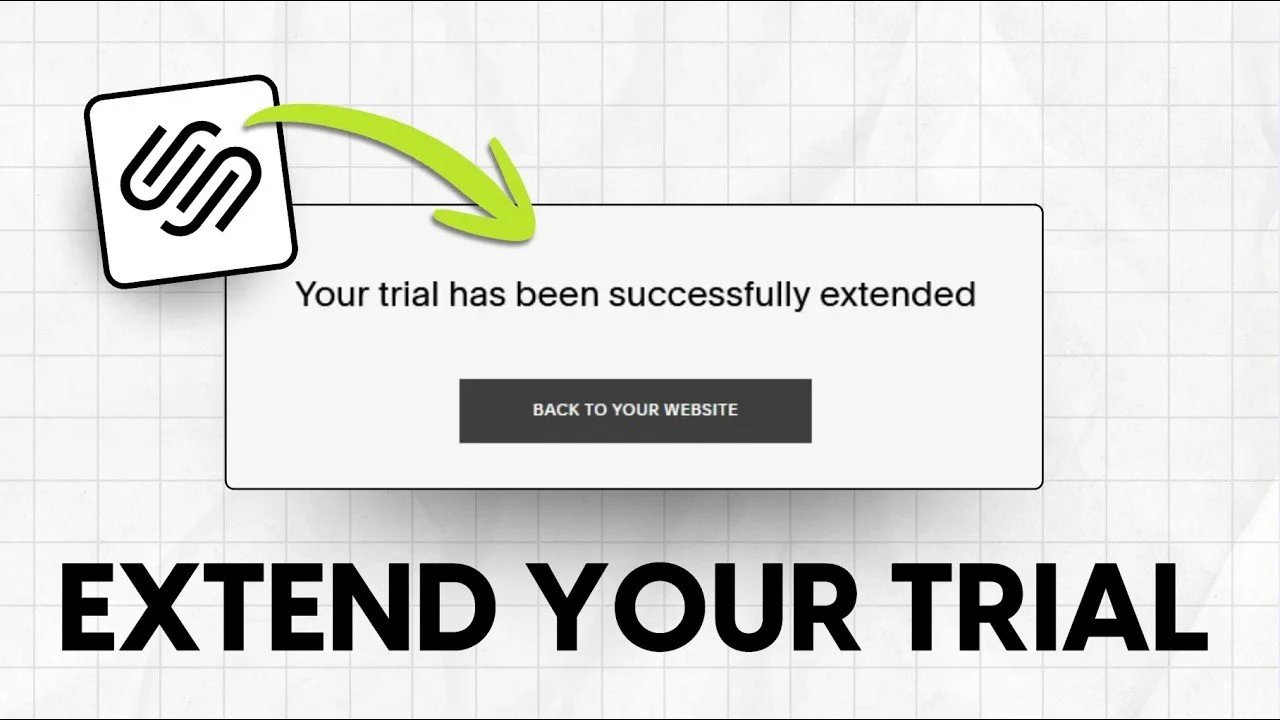 Message box indicating the trial has been successfully extended, with a button to go back to the website, and the text 'EXTEND YOUR TRIAL' at the bottom.
