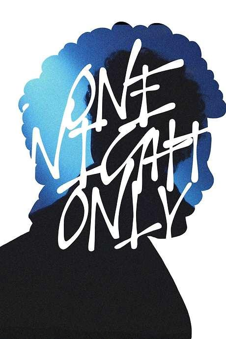 Silhouette of a person's head with blue hair, overlaid with the handwritten words 'ONE OF A KIND ONLY' in white.