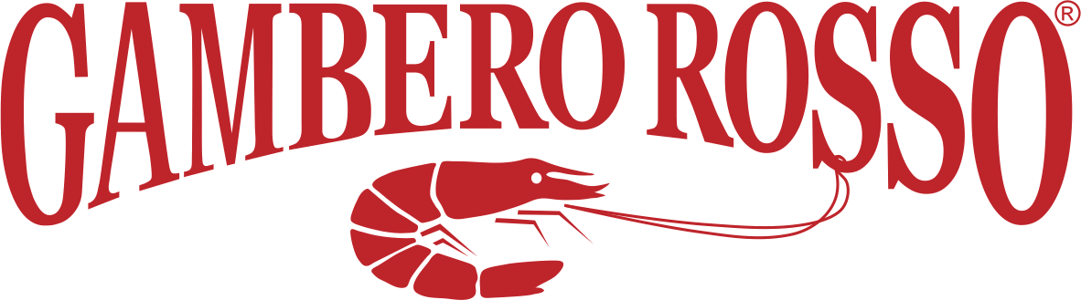 Logo del Gambero Rosso con una mazzancolla stilizzata di colore rosso.