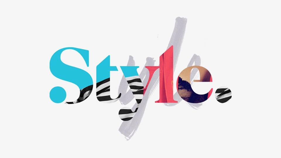 Collage-style text spelling 'Style' with colorful and patterned letters