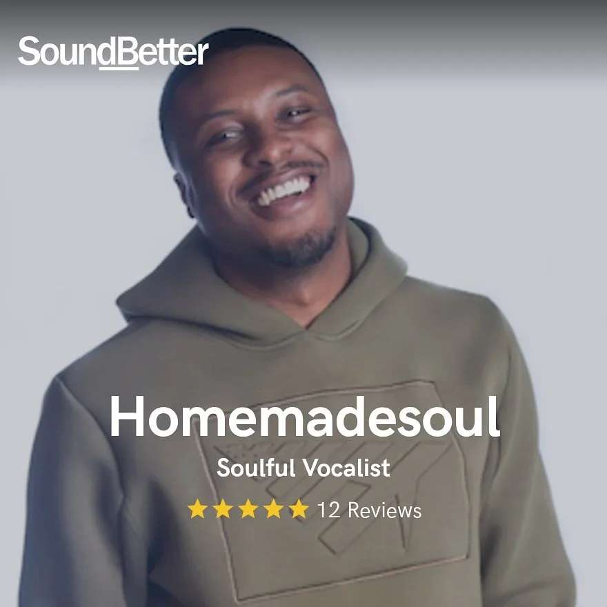 Available to work on @soundbettermusic .  Competitive rates, soulful vocals, professional/high quality service.