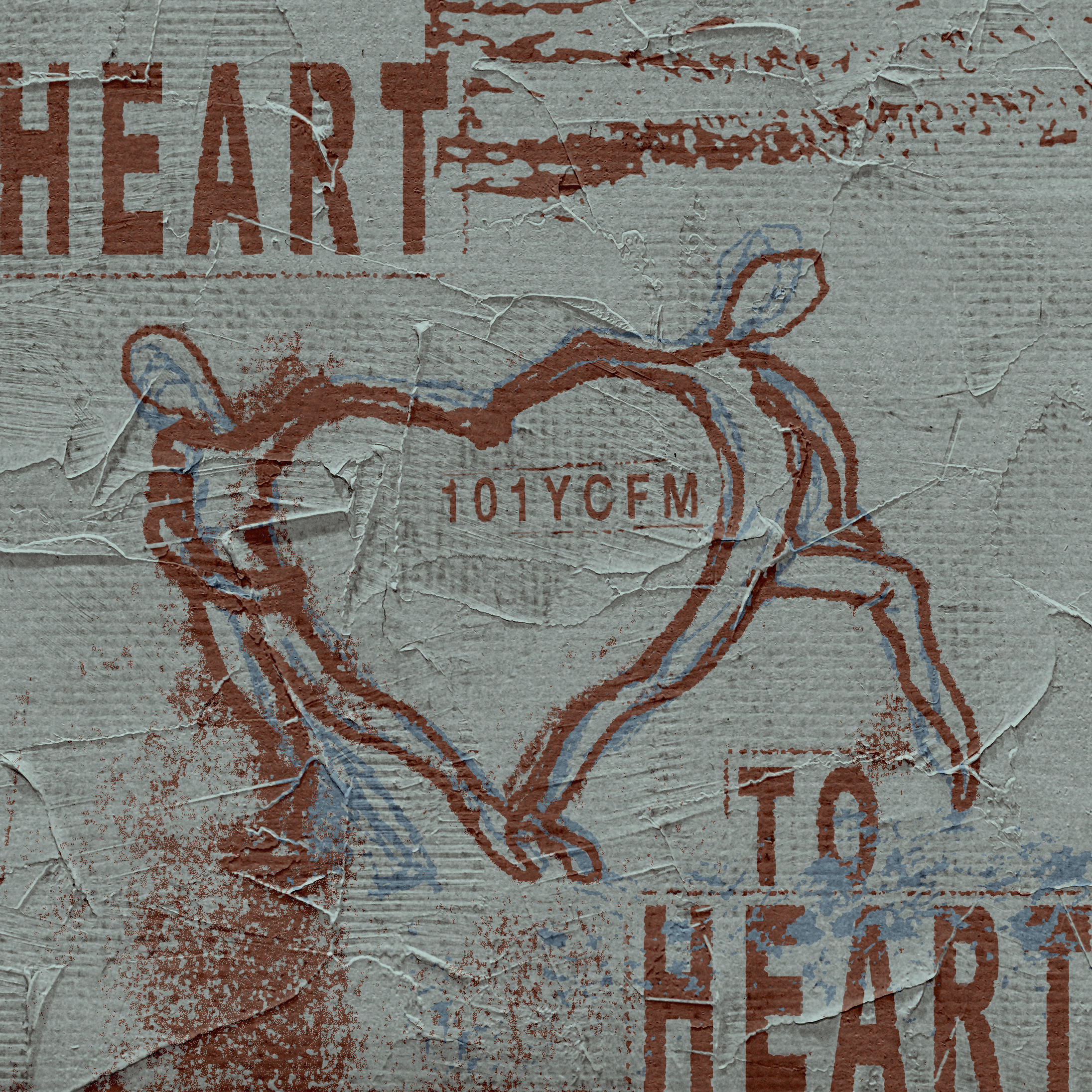 Early iteration of 101YCFM's 'Heart to Heart' album cover
