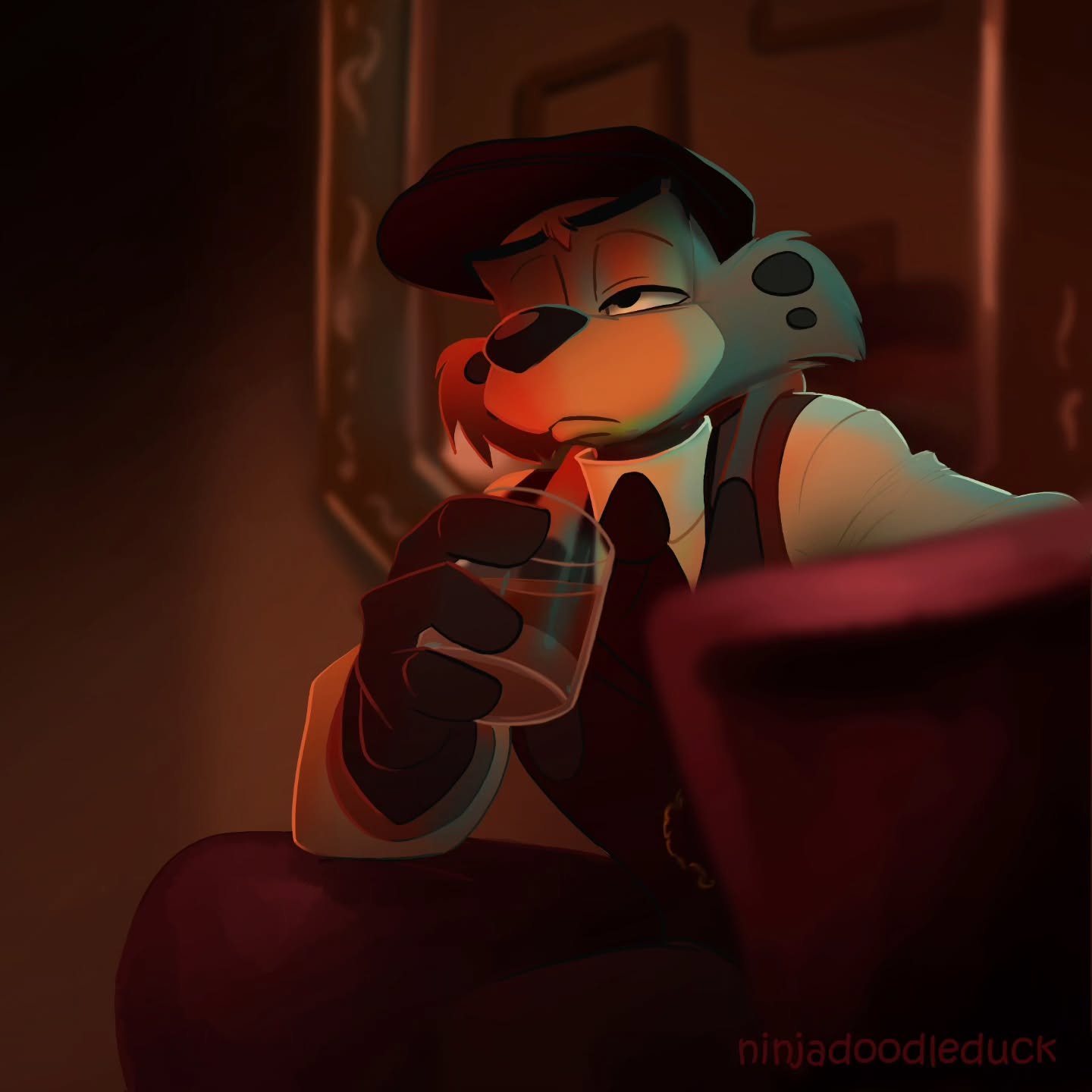 Adding to the Nega Bonkers collection. 
(And yes that is Lince talking to Lucky, not Bonkers😼)

#disneyafternoon #bonkersdbobcat #disney #fanart #negabonkers