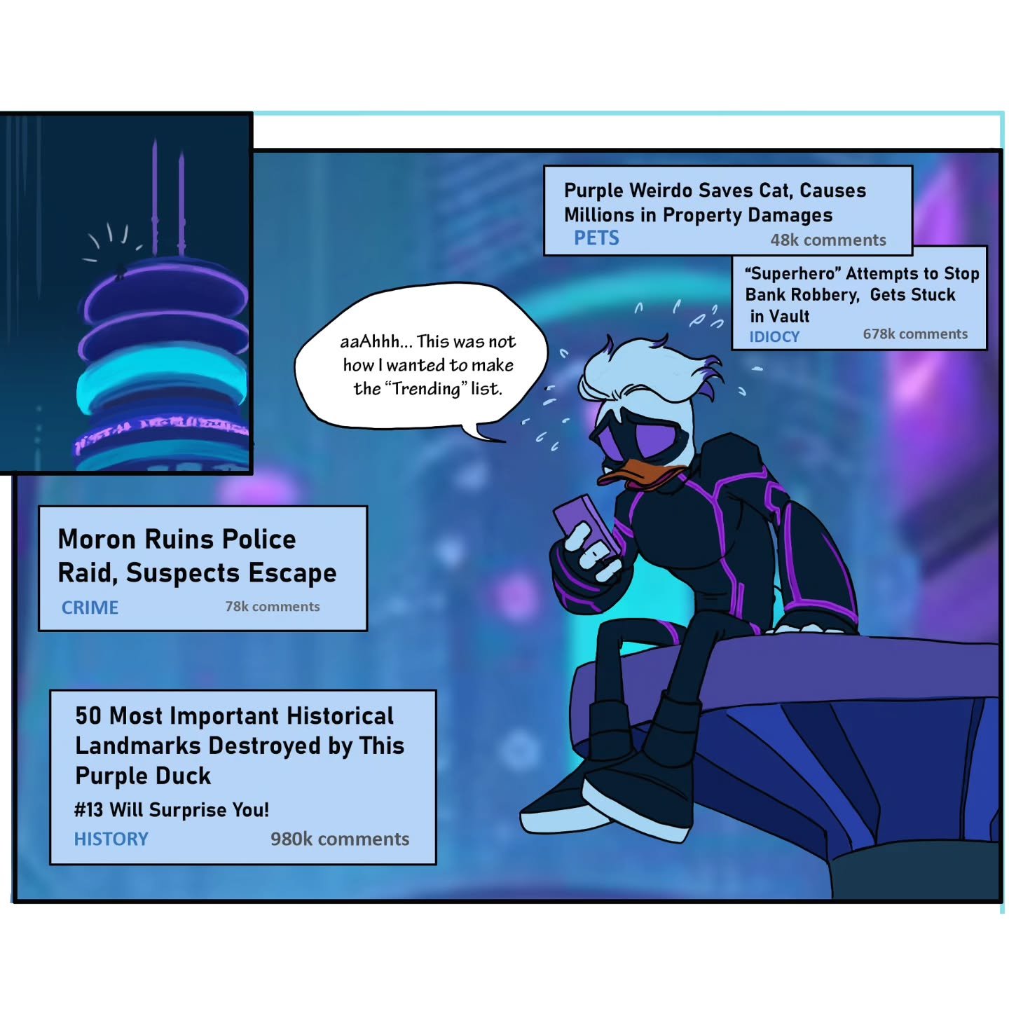 experimental Brice comic 👩&zwj;🔬 from the ✨VAULT✨

A long time ago, when Brice was a brand-new baby OC, I made this quick intro comic just to see how fast I could crank out pages. I was still figuring out his voice and design, and it shows.. also c