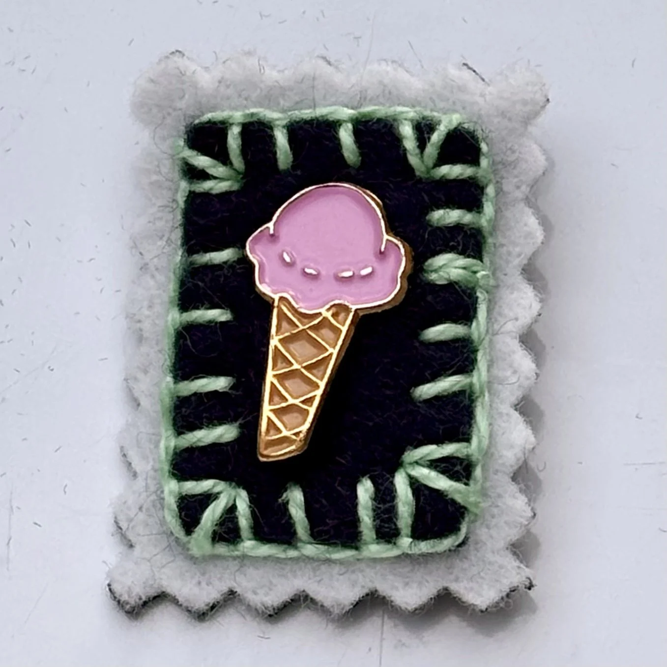 Ice Cream Button Felt Magnet
