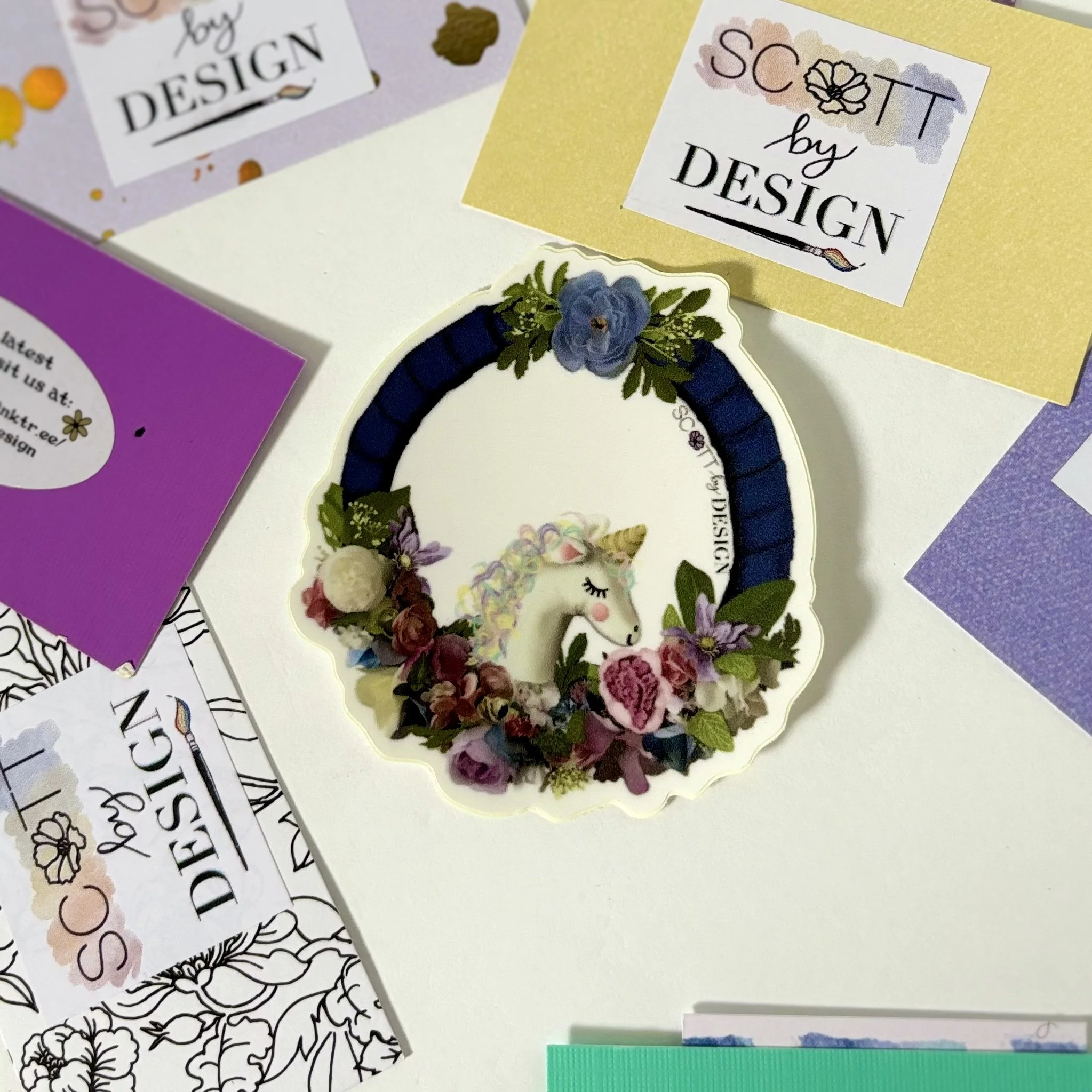 Unicorn Wreath Sticker