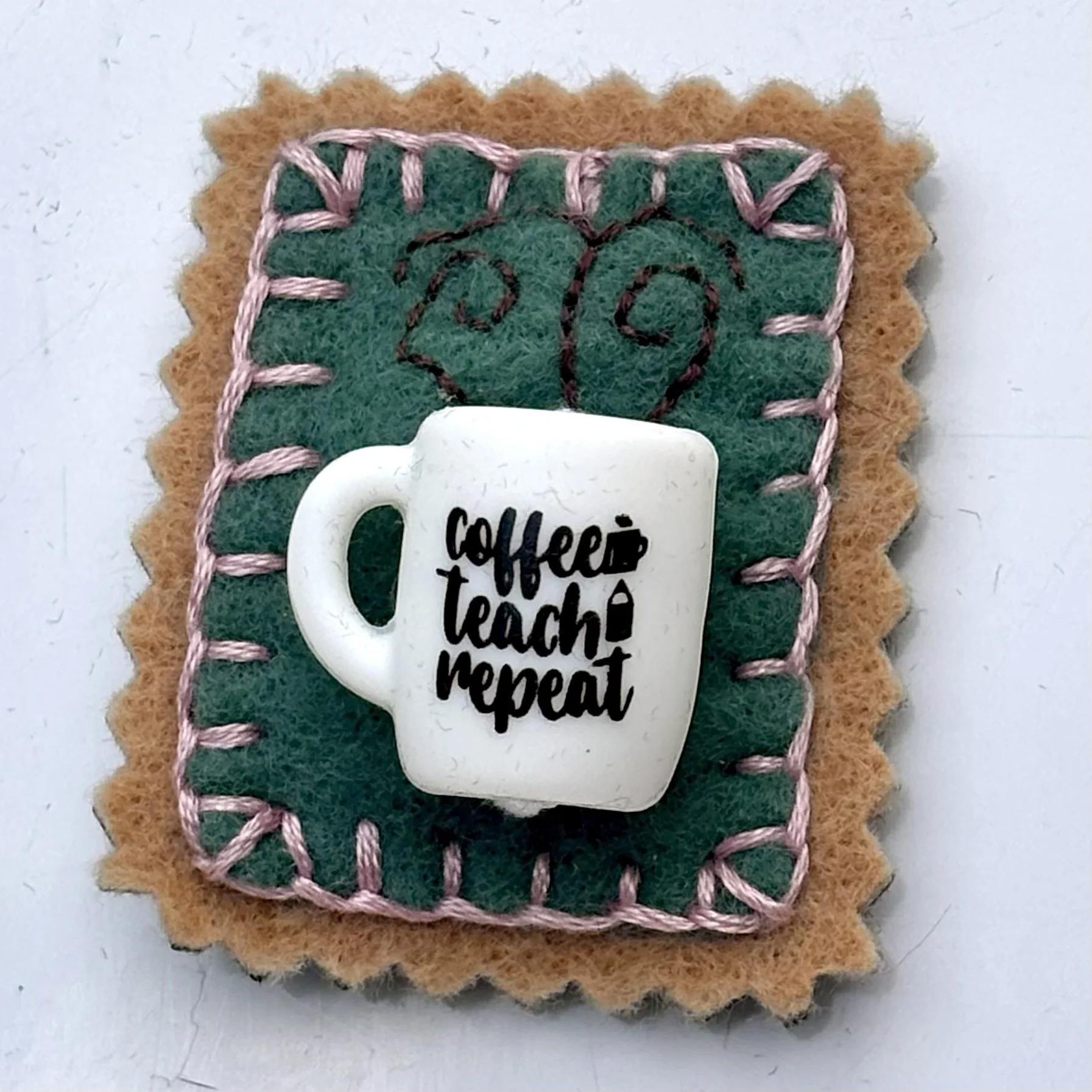 "Coffee Teach Repeat" Felt Magnet