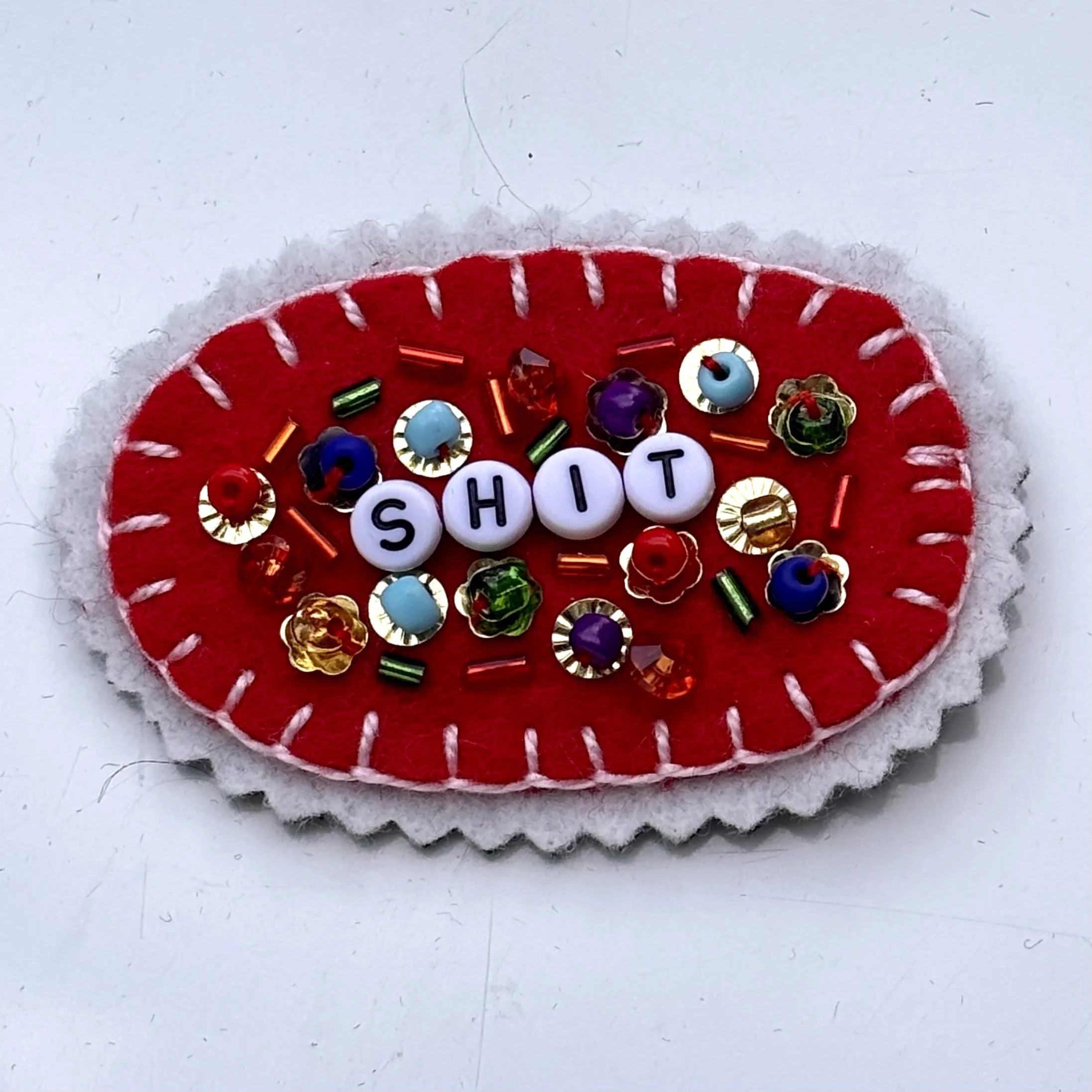 Embroidered Felt Magnet - Shit