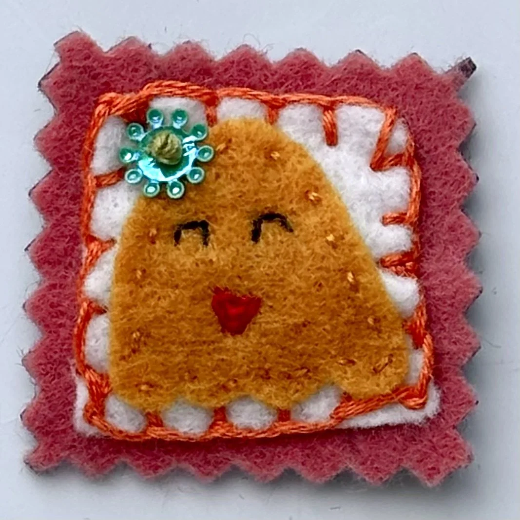 Orange Ghost Felt Magnet