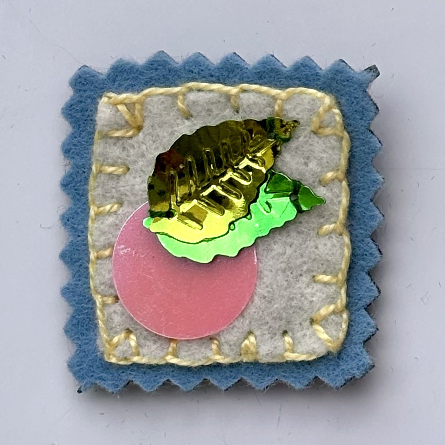 Peach Sequin Felt Magnet
