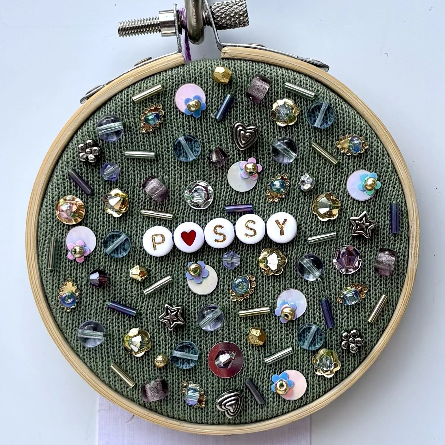 P*ssy 3 in Embroidered Hoop