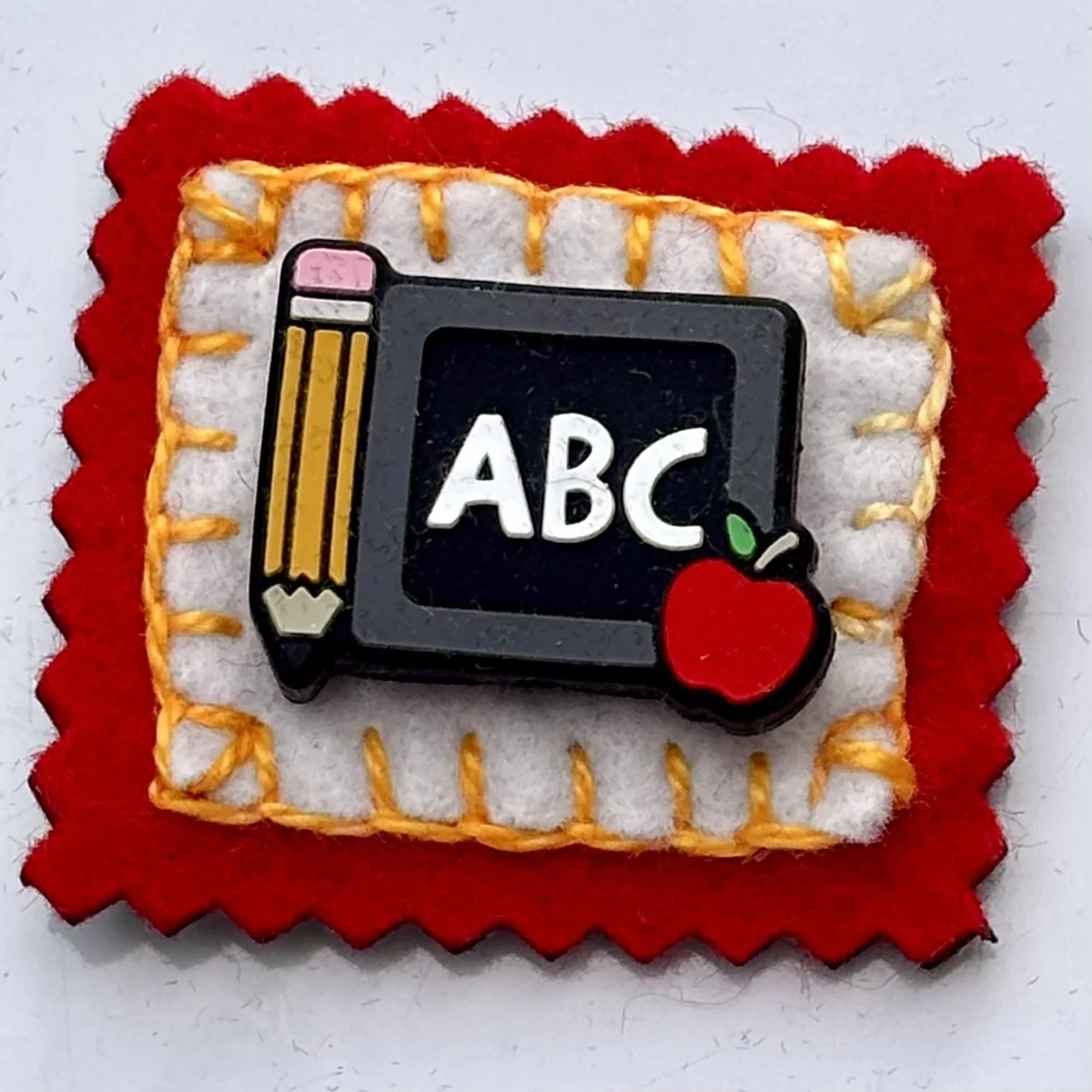 Felt Magnet - ABC Chalkboard with Pencil and Apple
