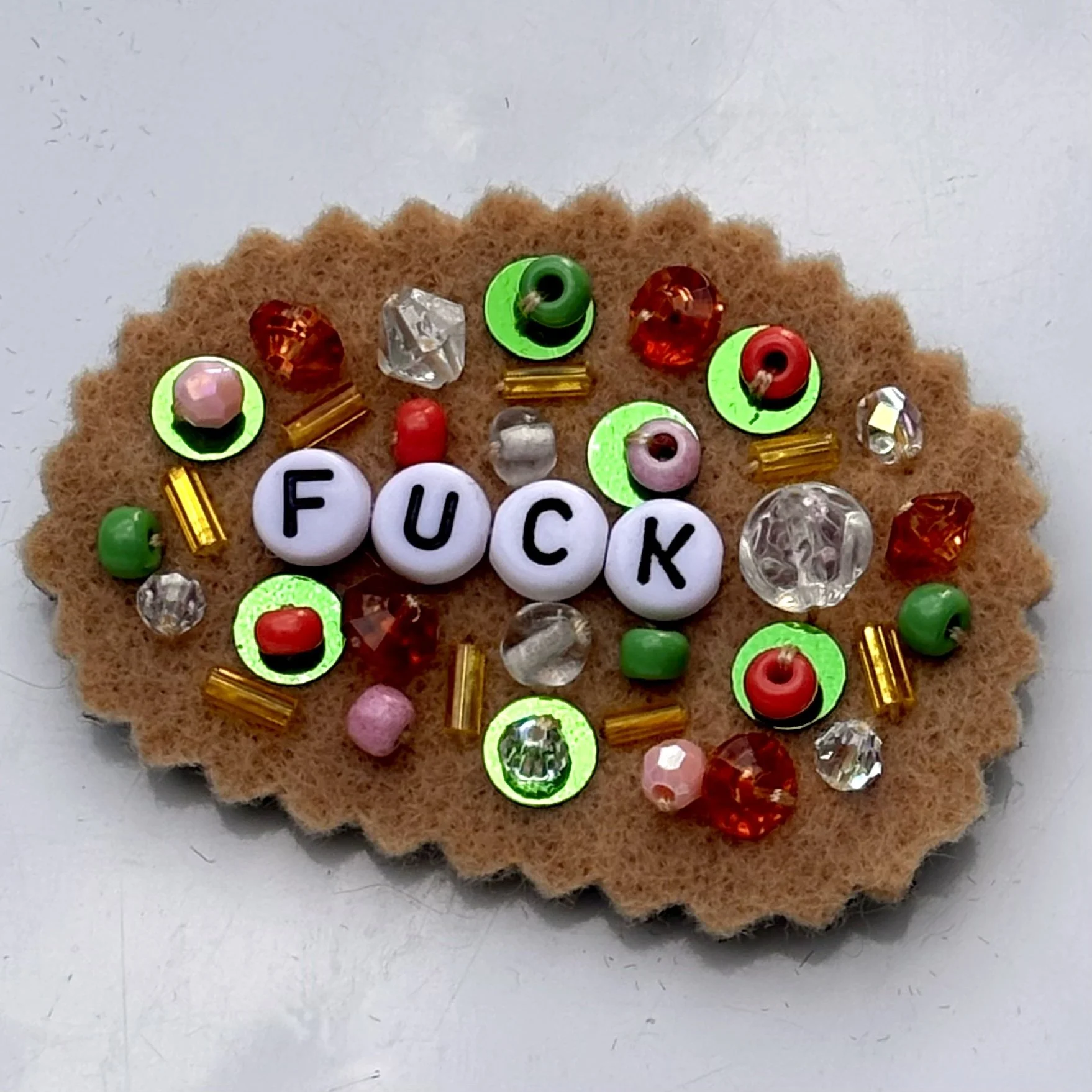 Embroidered Felt Magnet - Fuck