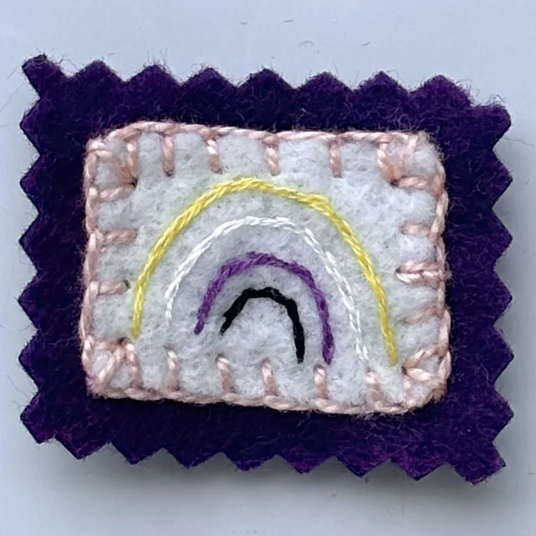Nonbinary Pride Rainbow Felt Magnet (version 1)