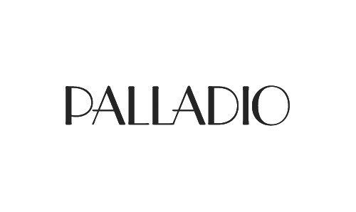 Logotipo con la palabra 'PALLADIO' en letras negras sobre fondo blanco.