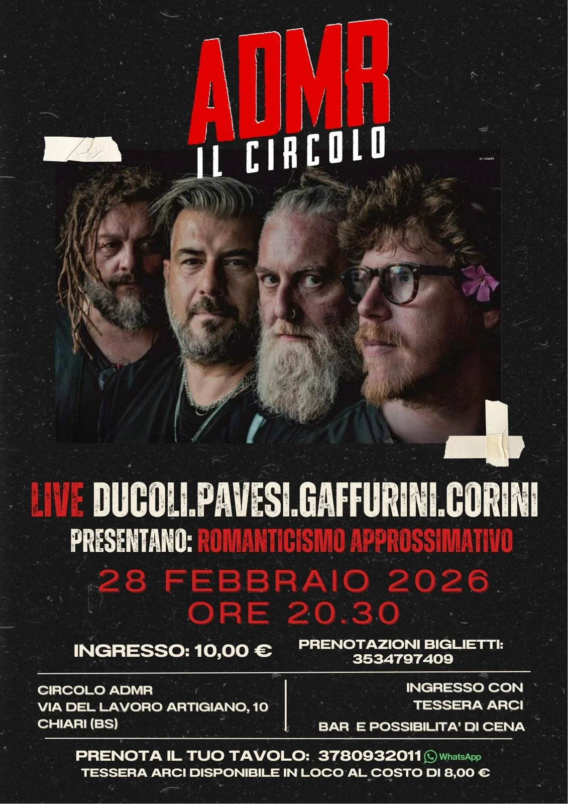 “Romanticismo approssimativo” live di DUCOLI-PAVESI-GAFFURINI-CORINI