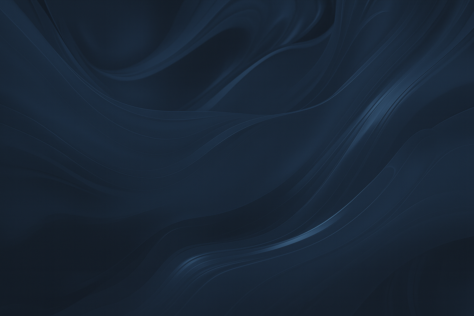 Dark abstract background with flowing, wavy blue lines and subtle light streaks.