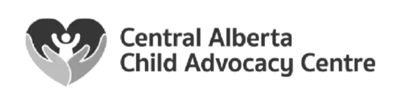 Logo of the Central Alberta Child Advocacy Centre featuring a stylized heart with a person inside.