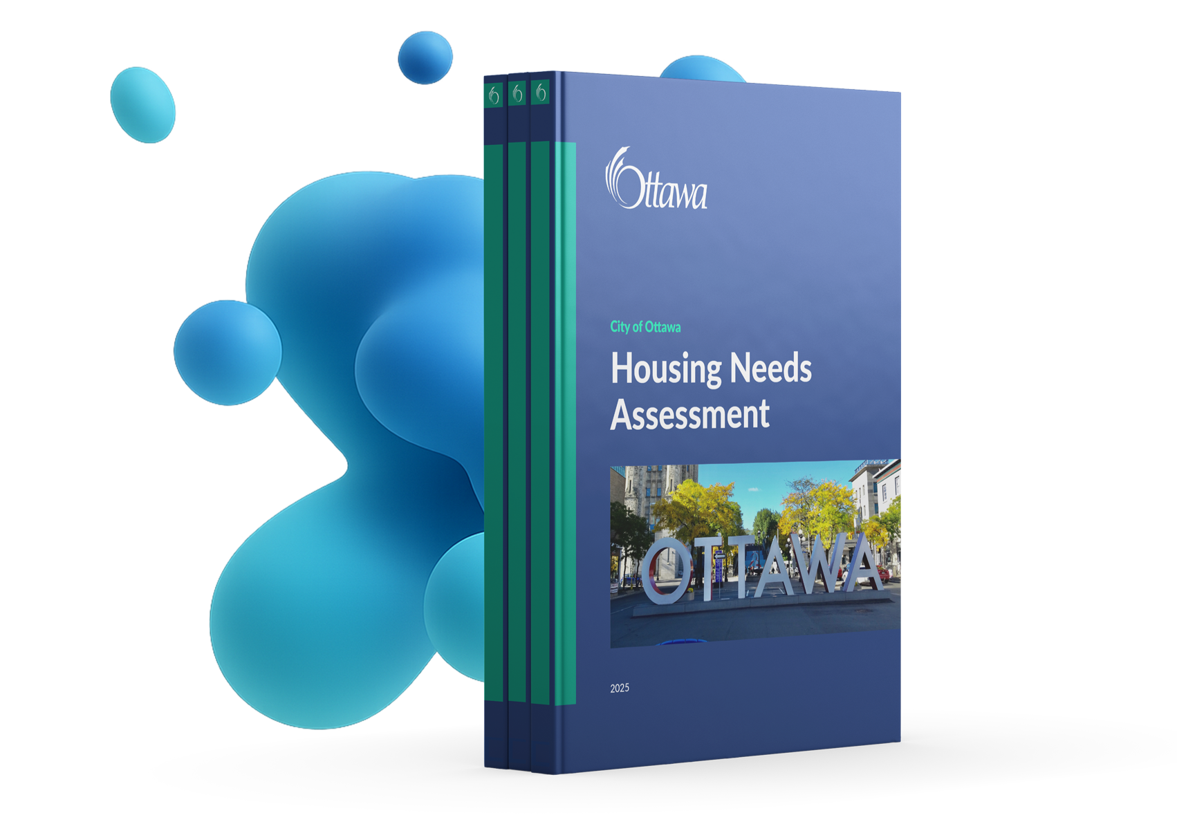 City of Ottawa Housing Needs Assessment report with the Ottawa city logo and a photo of the Ottawa sign in a park.