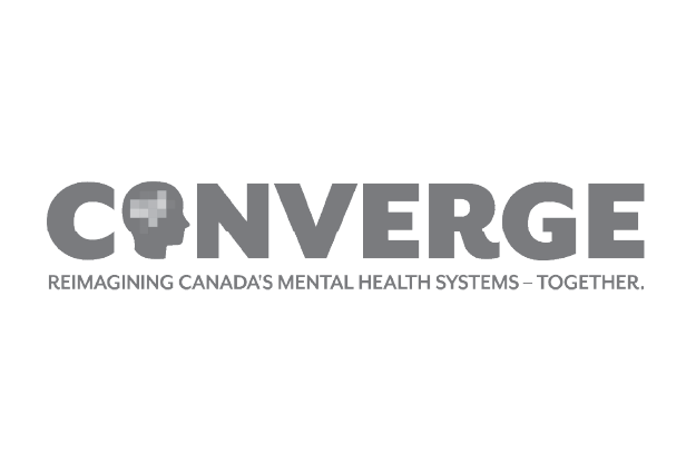 Converge logo with a + symbol inside the letter C, and the tagline 'Reimagining Canada's Mental Health Systems - Together.'