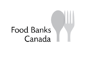Logo of Food Banks Canada featuring a spoon and fork with the organization's name.