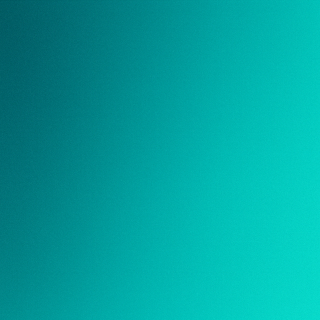 A smooth gradient background transitioning from darker teal to lighter turquoise.
