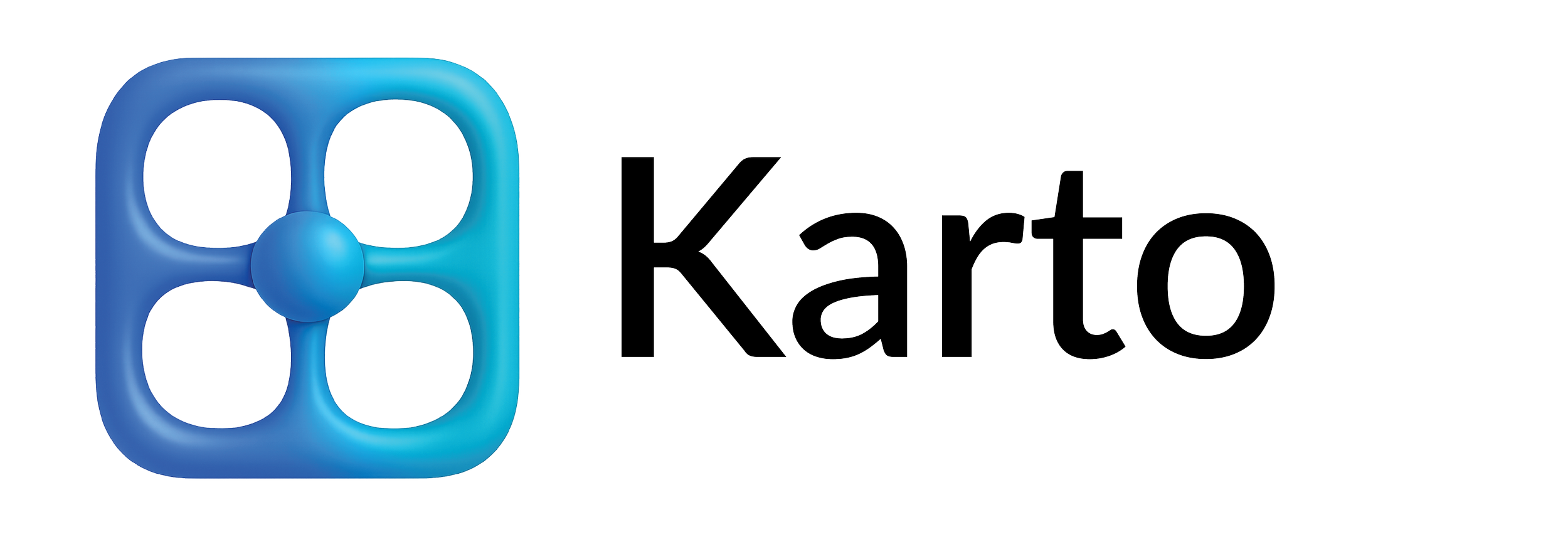 Karto logo with a blue stylized graphic and black text on a light background.