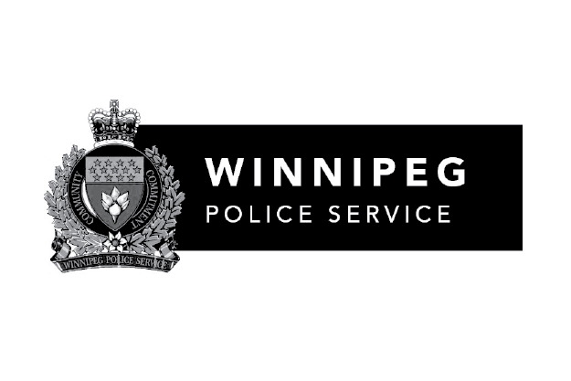Winnipeg Police Service badge with a crown and eagle emblem, alongside the text 'WINNIPEG POLICE SERVICE'.