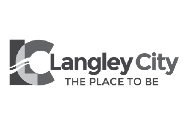 Logo for Langley City with the slogan 'The Place To Be'.